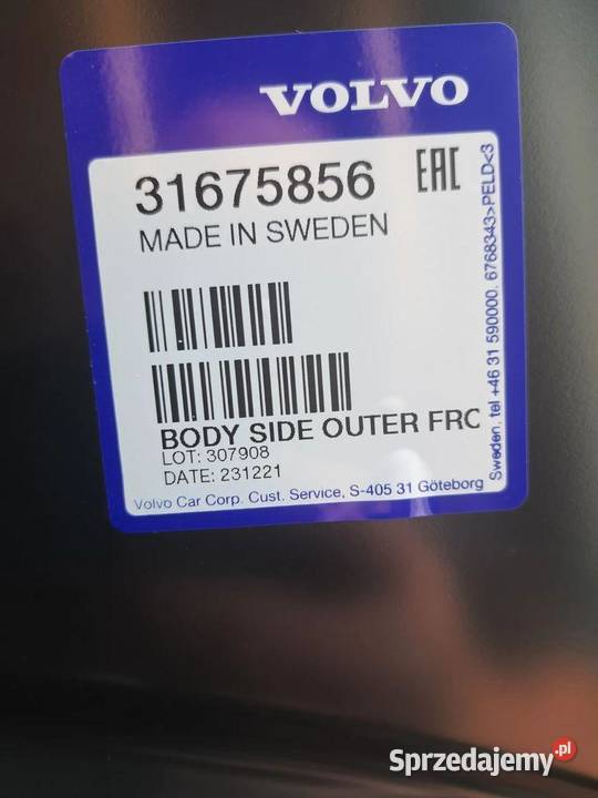 próg prawy słupek B Volvo V90 II 31675856 prawy dolnośląskie