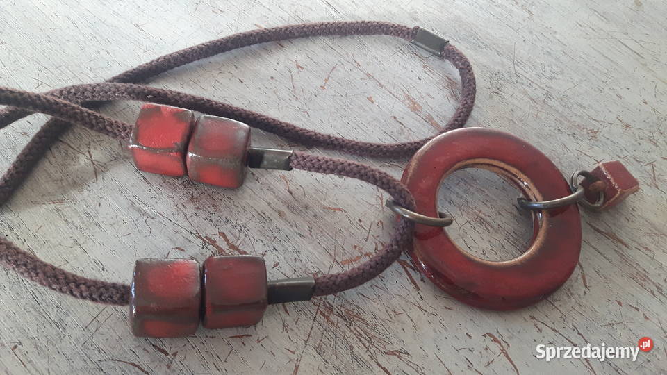 Naszyjnik ceramiczny ręcznie wykonany Otwock