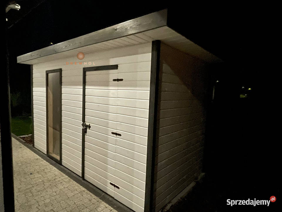 Domek narzędziowy nowoczesny domek plaski dach Ogród Częstochowa