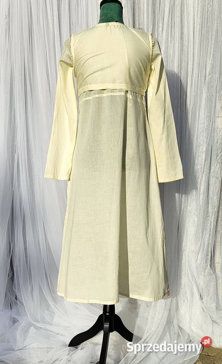 Długa sukienka bawełniana L 40 haftowana brązowy/beżowy zachodniopomorskie Szczecin