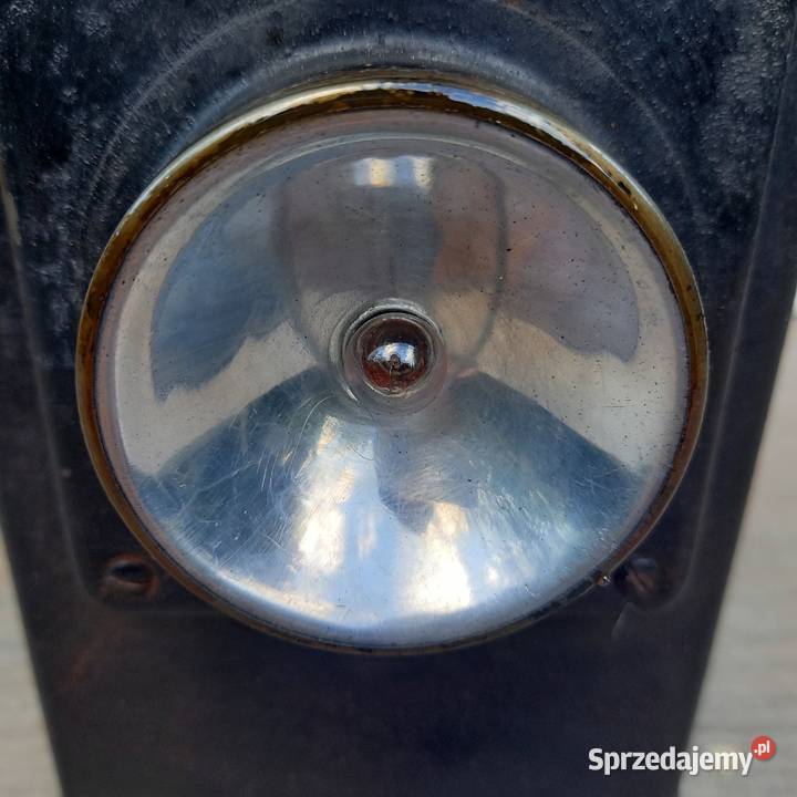 Stara lampa kolejowa wojskowa wypukła soczewka Warszawa