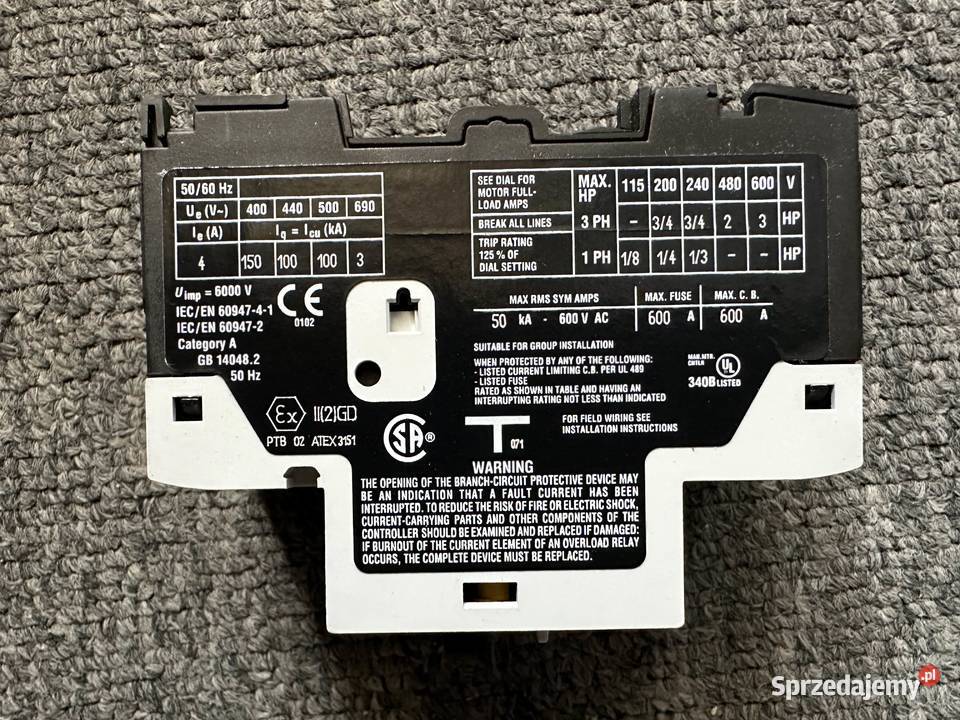 Wyłącznik silnikowy PKZM04T 088914 Eaton Moeller Łódź