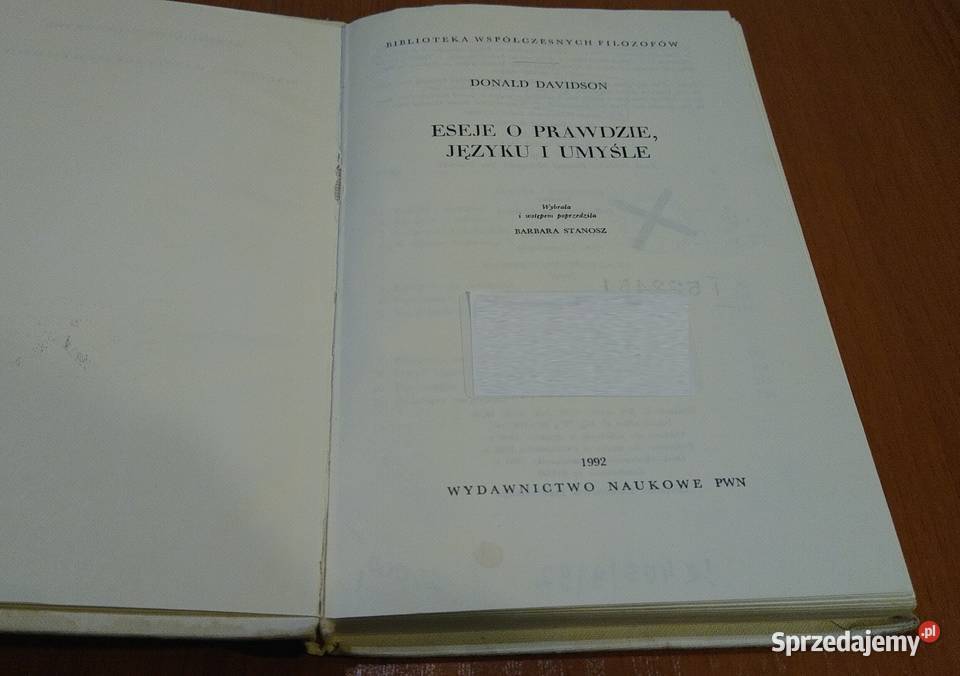Eseje o prawdzie języku i umyśle Donald Davidson Gdańsk