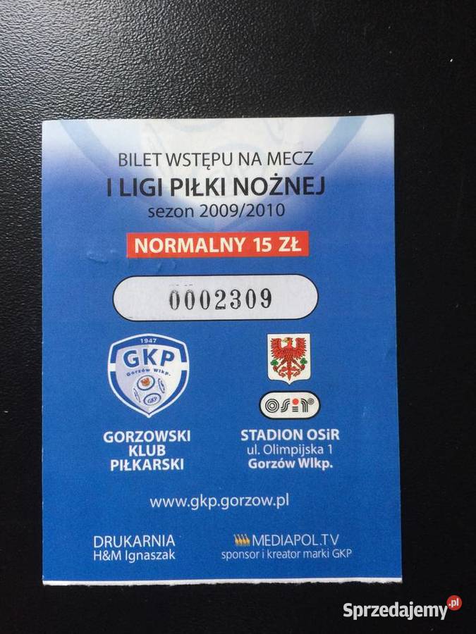 220 Bilet Na Mecze Gorzowskiego Klubu