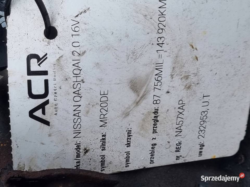 AUTOMATYCZNA SKRZYNIA BIEGÓW Nissan Qashqai 20 Rudka