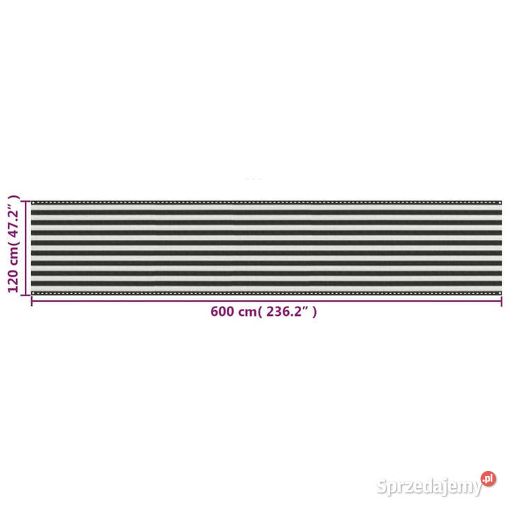 Parawan balkonowy z HDPE 120x600 Warszawa