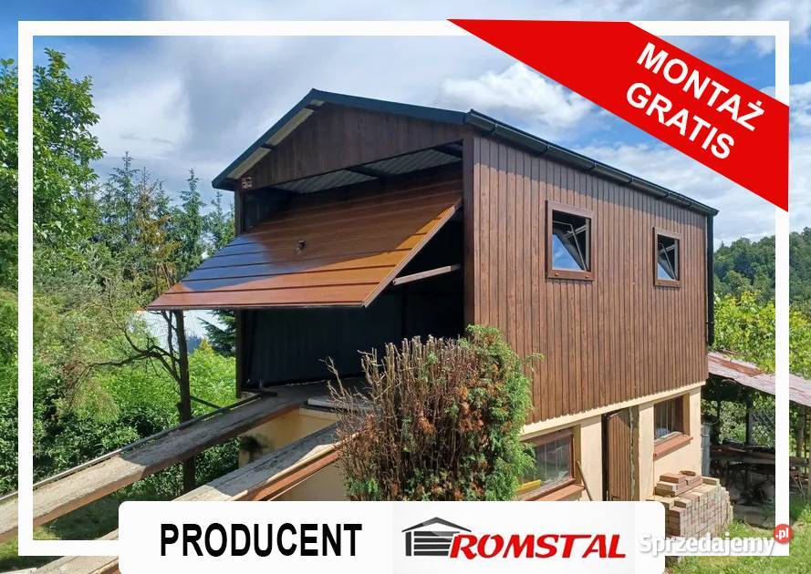 Garaż Blaszany na domku 3x5 DREWNOPODOBNY Garaże Parzęczew