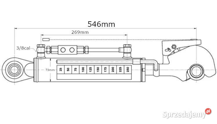 Łącznik górny hydrauliczny TCVHN 546 mm kat2
