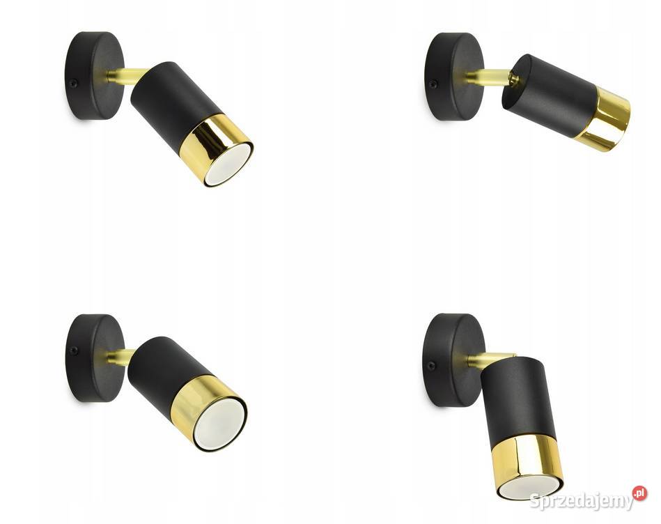 Lampa Ścienna Kinkiet SPOT Metal Czarna Złota Lustra Choroszcz