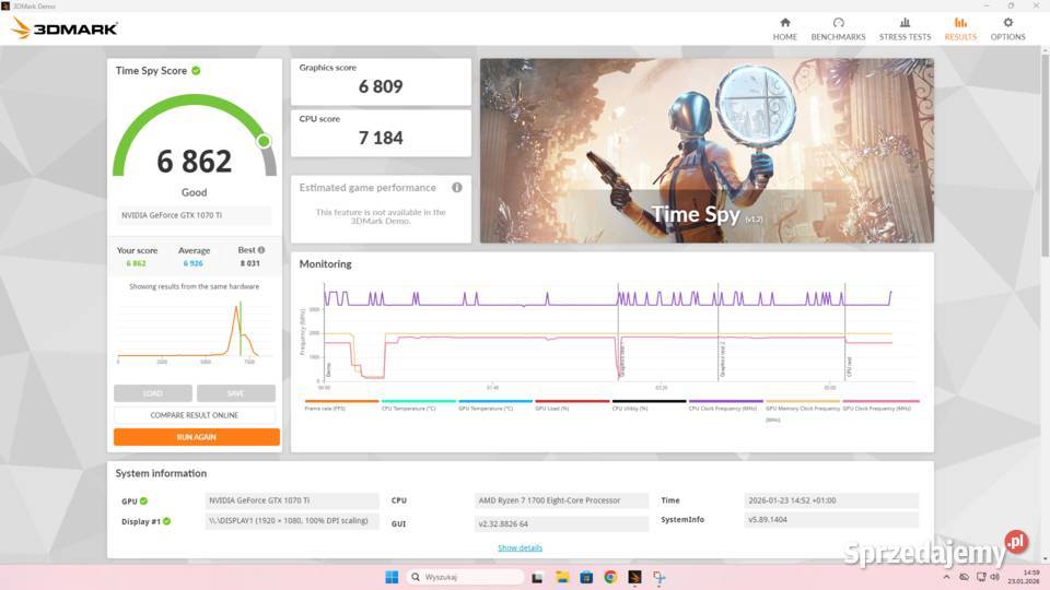 Komputer RYZEN 7 GTX1070ti 16GB RAM DDR4 nvme Klasy AMD APU Ostrów Wielkopolski