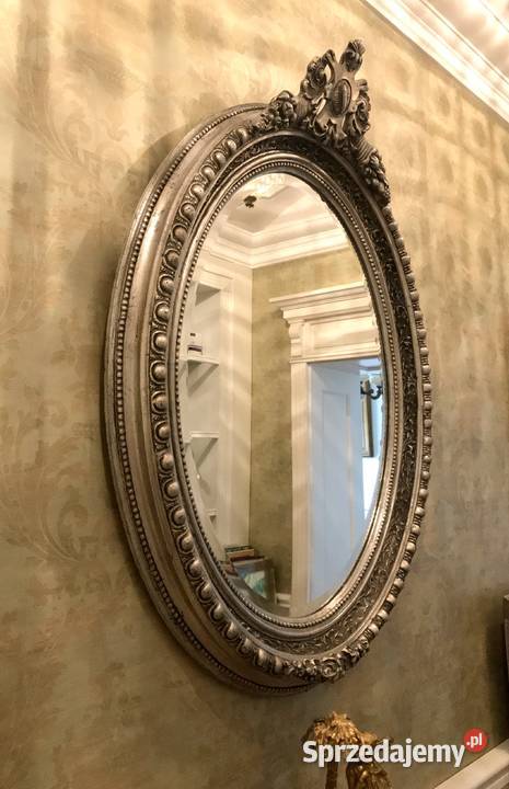 Pałacowe Lustro owal piękne zdobienia małopolskie