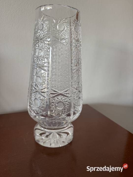 Wazon kryształowy z czasów PRL ciężki wysoki 255 Częstochowa