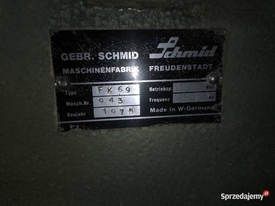 Szlifierka boczna Schmid z oscylacją pomorskie