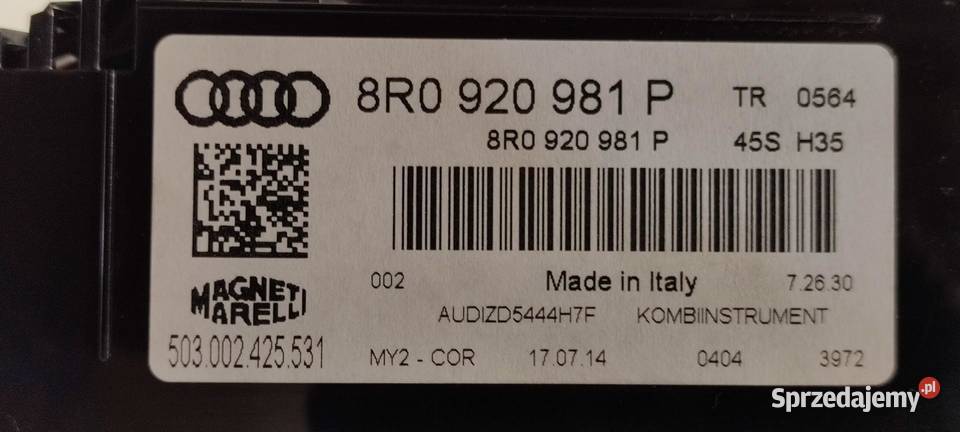 LICZNIK ZEGARY MPH ANGLIK RHD 8R0920981P