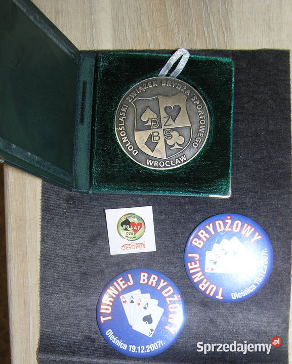 brydż medal w etui przypinka i plakietkiDvin Bartków