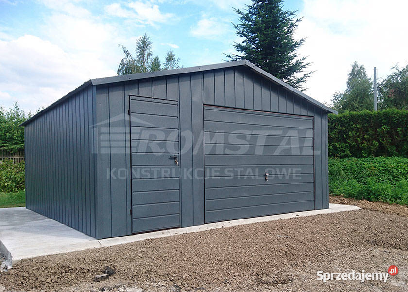 Garaż Blaszany Drewnopodobny 6x6m Dwuspadowy