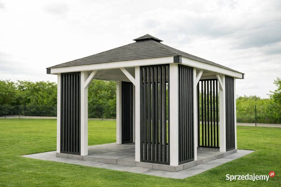 altana ogrodowa 3x3 nowoczesna drewniana lamele drewniane PRODUCENT montaż