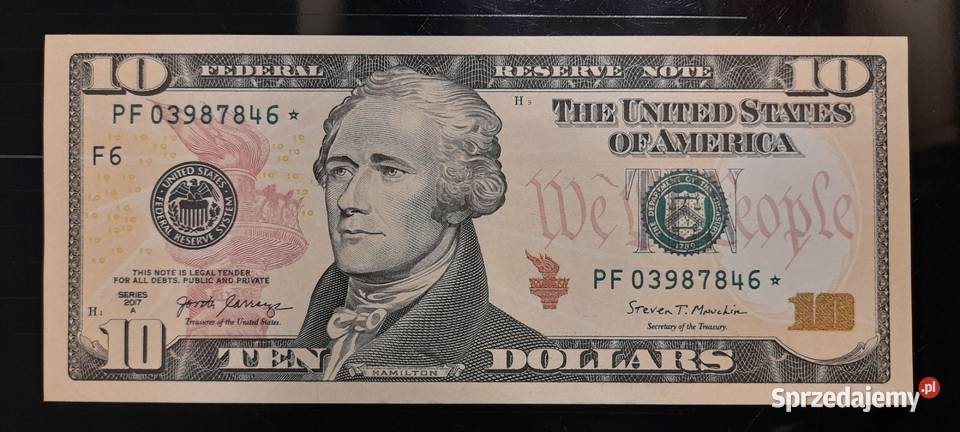 10 dolarów gwiazdka UNC Warszawa sprzedam