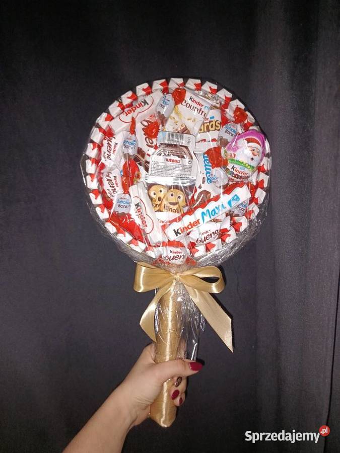 Bukiet ze słodyczy kinder Box na święta Urodziny wielkopolskie
