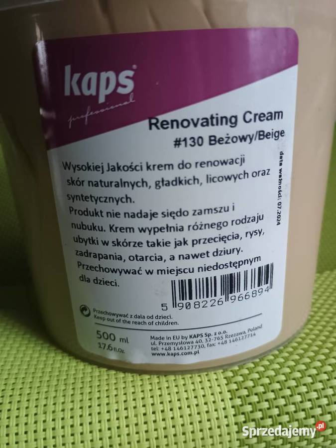 Krem do renowacji skór kolor Beż Oleje i Chemia Płock