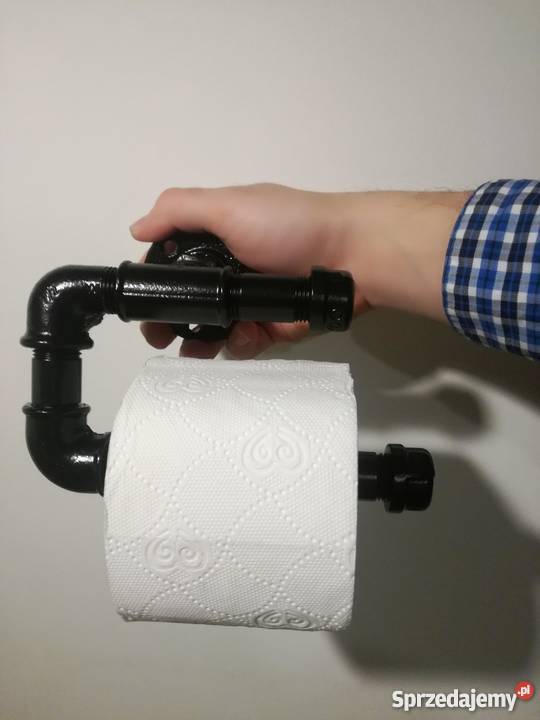Industrialny uchwyt wieszak na ręcznik papierowy czarny Gdańsk