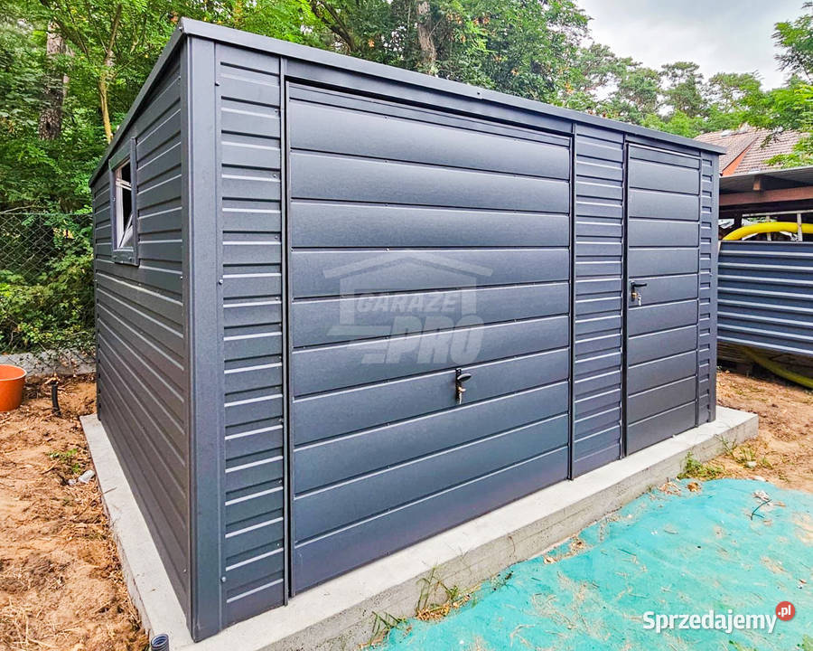 Garaż blaszany 45x4m Brama uchylna drzwi 2x okno świętokrzyskie Ostrowiec Świętokrzyski