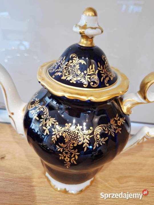 Weimar porcelana kobalt zloto Dzbanek kawa Porcelana i szkło sprzedam