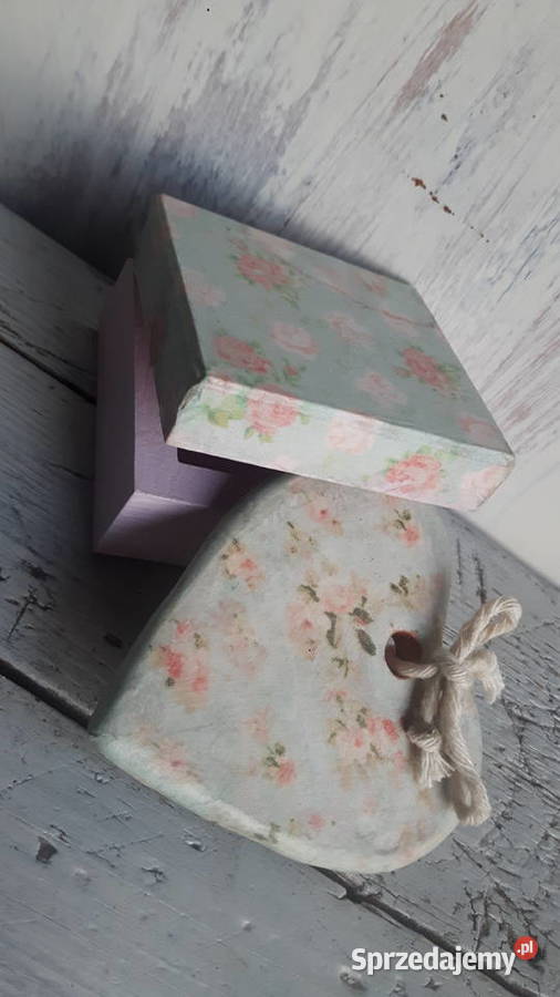 Pudełeczko drewniane z serduszkiem ceramicznym Otwock
