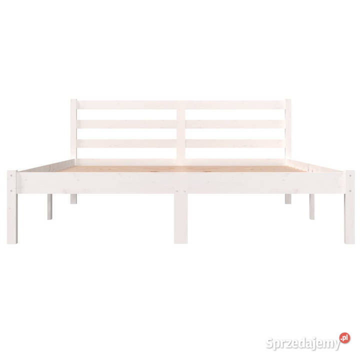 Rama łóżka z litego drewna sosnowego biała 140 x 145cm