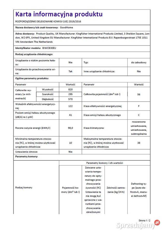 Winiarka chłodziarka Lodówka a do wina do Rybnik sprzedam