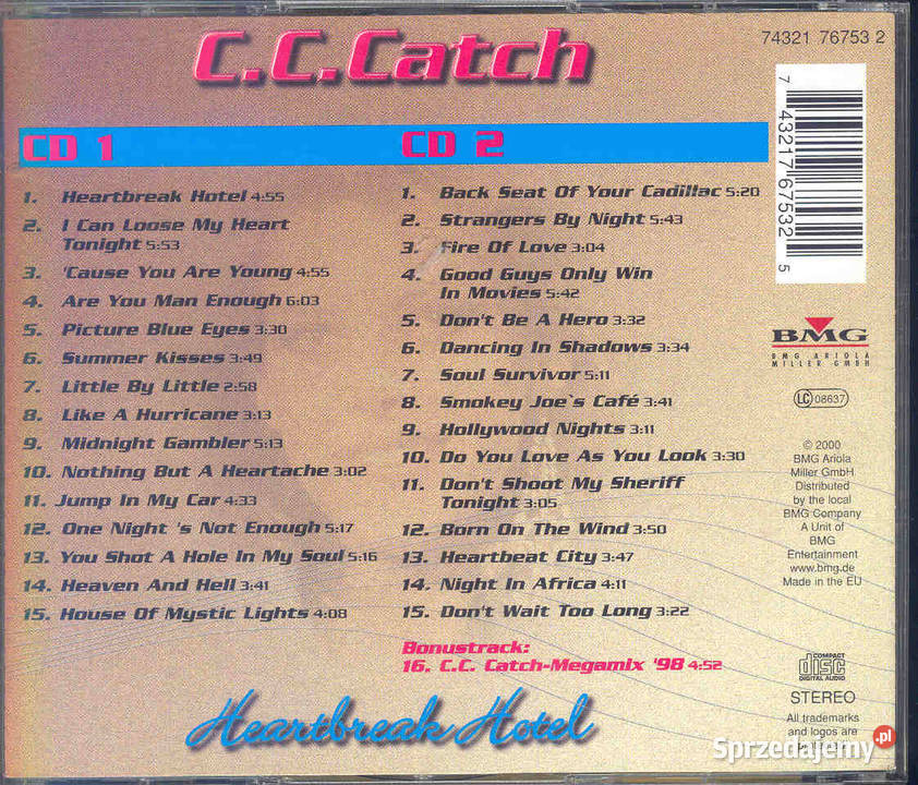 2 CD CC Catch Heartbreak Hotel 2000 BMG Ariola mazowieckie Brwinów sprzedam