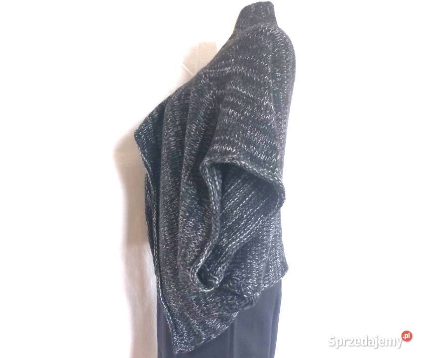 Ponczo damskie Sweter r MXL dzianina Handmade biały Białystok