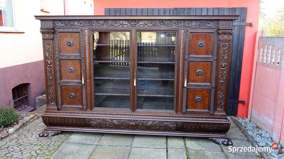 Unikatowa Neorenesansowa Biblioteka Lwie Łapy Meble Ziębice sprzedam