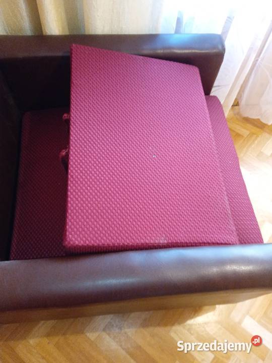 Fotel rozkładany styl PRL bordo vintage antyk Stąporków sprzedam