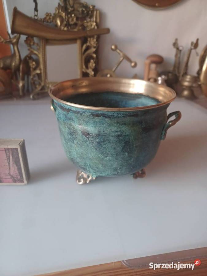 Piękna duża donica mosiężna Poznań