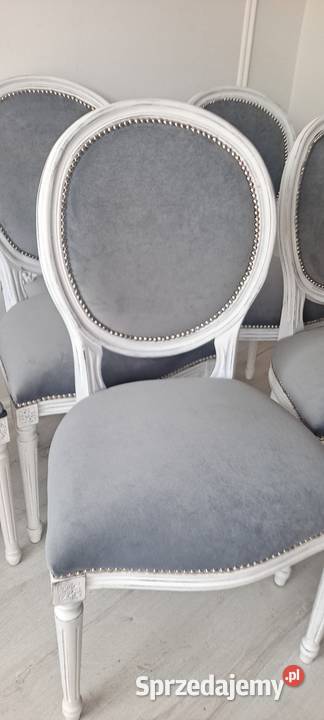 Stylowe szare krzesło Medalion Shabby Chic Szczecin