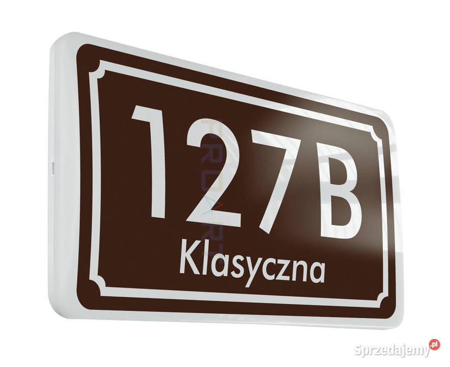 PODŚWIETLANY numer domu tabliczka adresowa LED J mazowieckie