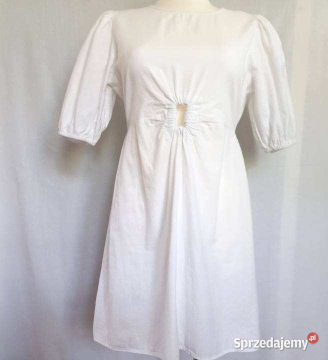 Sukienka biała Mini len r 3840 bawełna NOWA Moda i Styl sprzedam