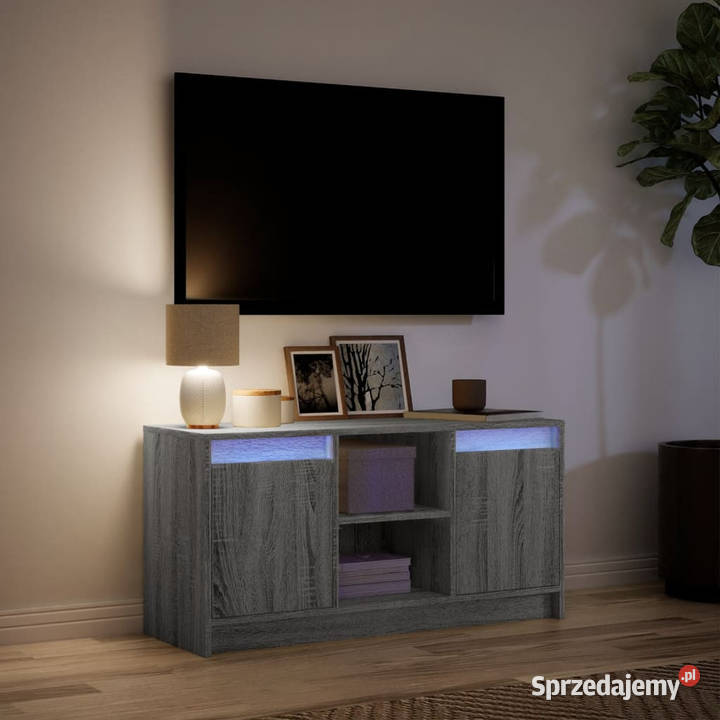 Szafka pod TV z LED szary dąb sonoma 100x34x50 Warszawa
