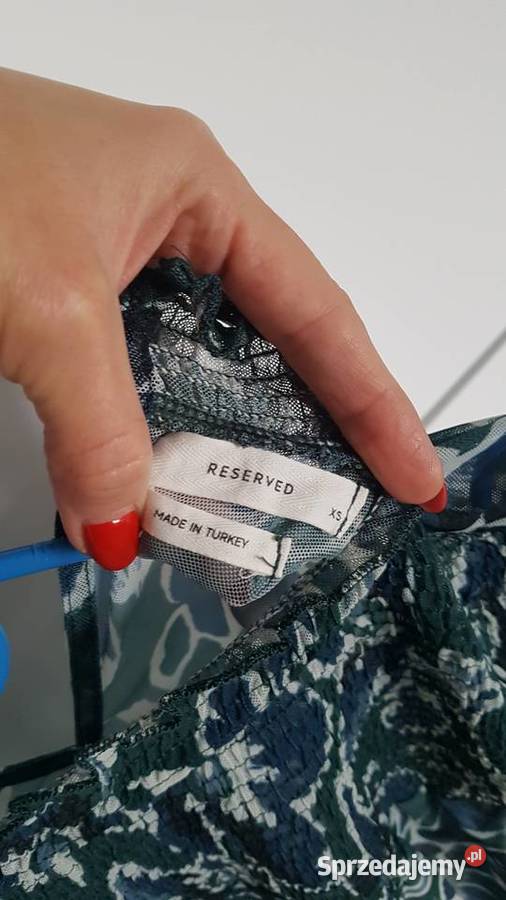 Wzorzysta bluzka ze stójką Reserved XS długi Nowy Sącz