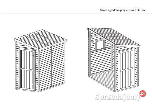 Szopa ogrodowa drewniana przyścienna 234x126 Zielona Góra sprzedam