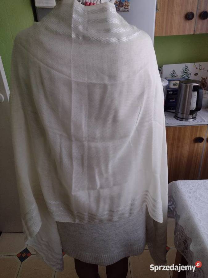 Wełniano jedwabny szal wieczorowy jedwab Kraków