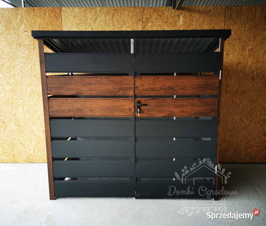 Wiata śmietnikowa spad tył 2x06m Antracyt drewno Częstochowa