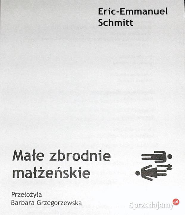 Małe zbrodnie małżeńskie EricEmmanuel Schmitt