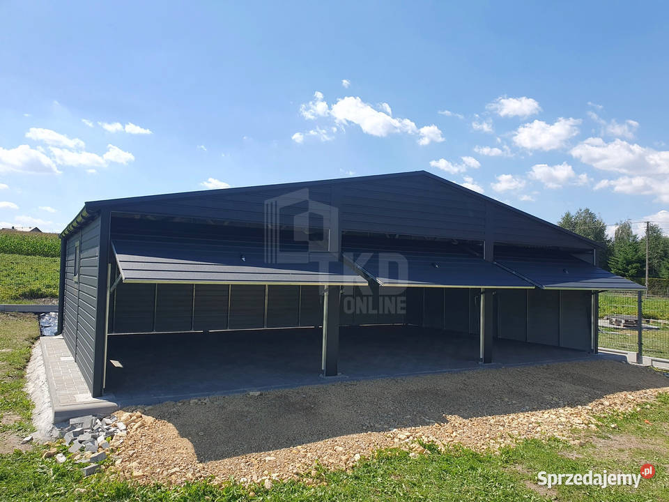 Garaż Blaszany 9x6 3x Brama 2x okno rynny TKD104