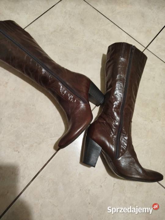 Kozaki ze skóry naturalnej Livien 40