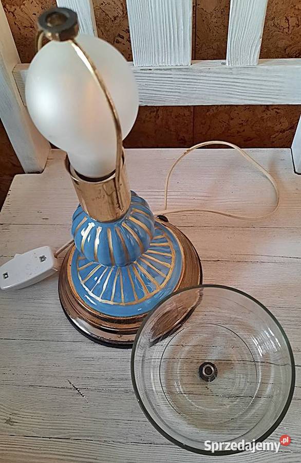 Lampa na stolik z kloszem 3 z PRL Ostrów Wielkopolski