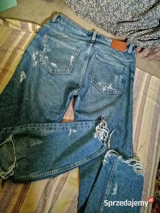 ZARA spodnie dżinsy Ripped jeans boyfriend mom Moda i Styl Leszno sprzedam