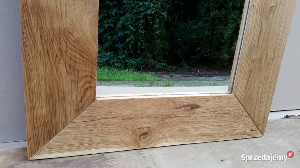 Lustro w drewnianej dębowej ramie loft vintage Radomsko sprzedam