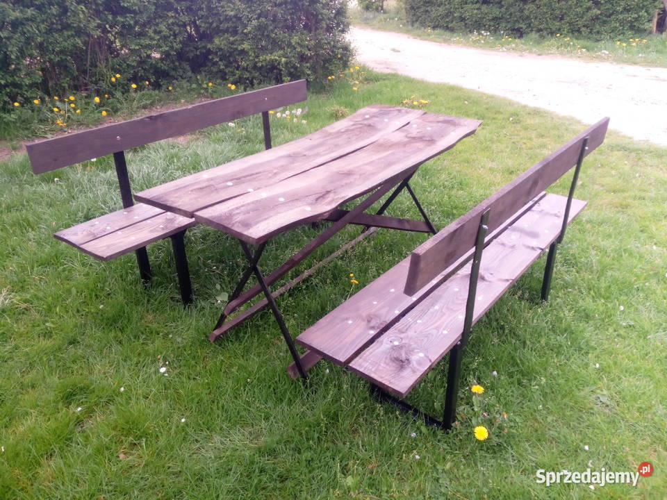 Zestaw ogrodowy stół dwie ławki
